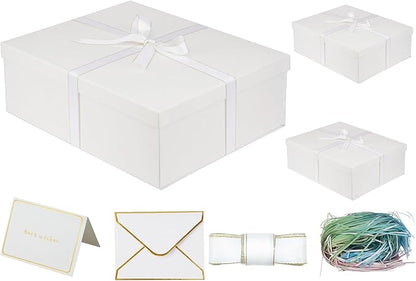 YINUOYOUJIA 3 Pack Large White Gift Box 16.5x13x5.5 inches,Gift Boxes with Lids for Presents,Birthday,Valentine's Day,Mother's Day,Christmas,Anniversary.