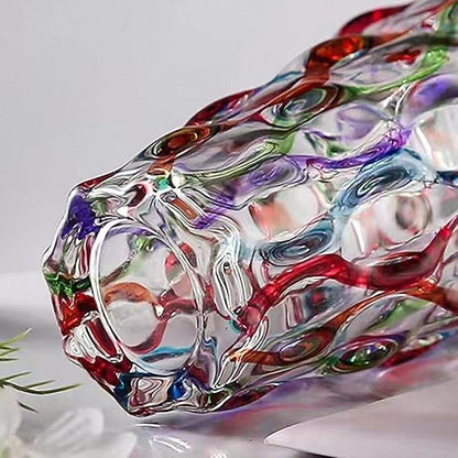 Hand Painted Colorful Vase 11" Tall,Flower Vase Decor for Home Dining Table Living Room,Office Wedding Holiday Party,Handmade Decorative Flower Vase (Colorful)