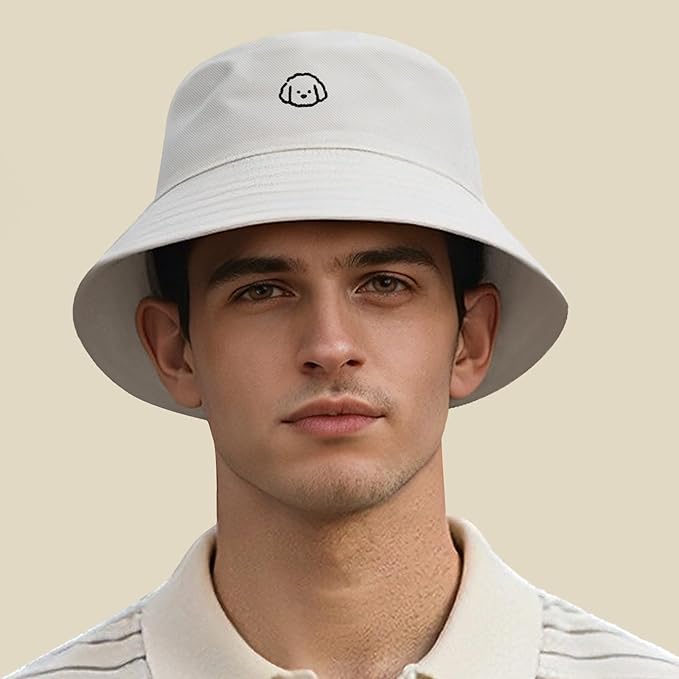 Fashion Embroidered Bucket Hat Cotton Summer Beach Sun Hat for Women Men Teen