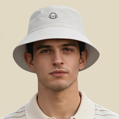 Fashion Embroidered Bucket Hat Cotton Summer Beach Sun Hat for Women Men Teen