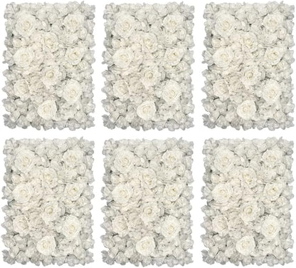 Flower Panels for Flower Wall (6 Pack) 24 Inch by 16 Inch Each | Flower Wall, Backdrop, Weddings, Event Decor, Bridal & Baby Shower, and Photography Décor (White)