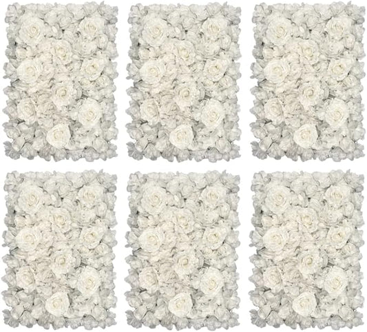 Flower Panels for Flower Wall (6 Pack) 24 Inch by 16 Inch Each | Flower Wall, Backdrop, Weddings, Event Decor, Bridal & Baby Shower, and Photography Décor (White)