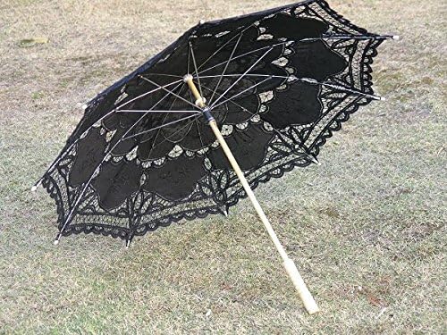 Handmade Black Lace Parasol Umbrella Wedding Bridal 30 Inch Adult Size