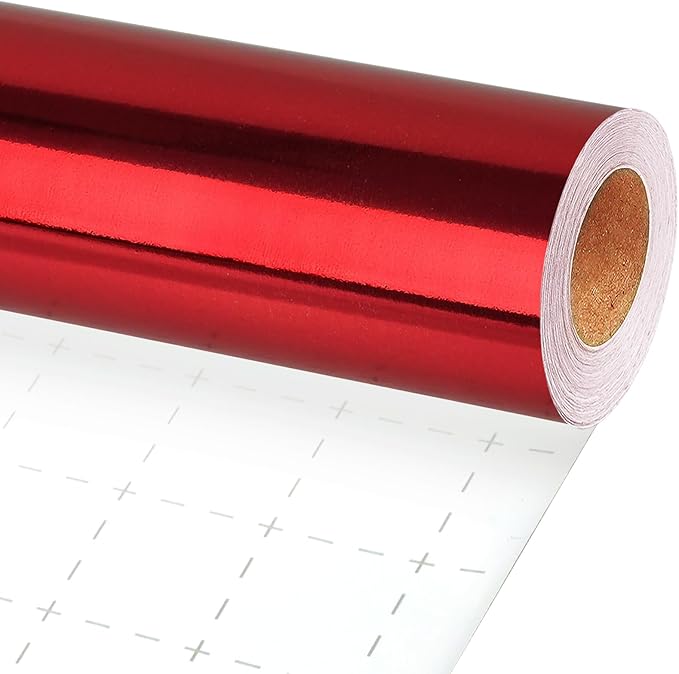 LaRibbons Red Metallic Wrapping Paper, 17 Inch X 40 Feet (56.6 sq.ft) Solid Color Paper Roll, Gift Wrapping Paper Rolls for Wedding, Birthday, Christmas, Baby Shower