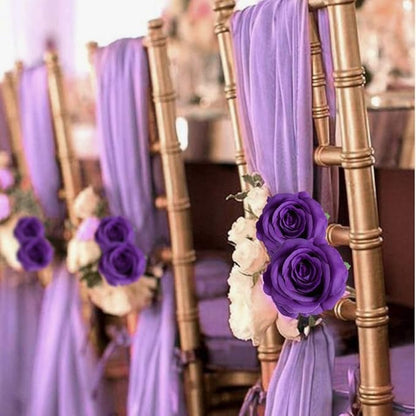 20pcs Purple Roses Artificial Flowers Fake Roses Real Looking Silk Flowers Bulk Big Faux Roses with Stems for Wedding Centerpieces Table Home Party Decor Bridal Floral Arrangements (Purple)