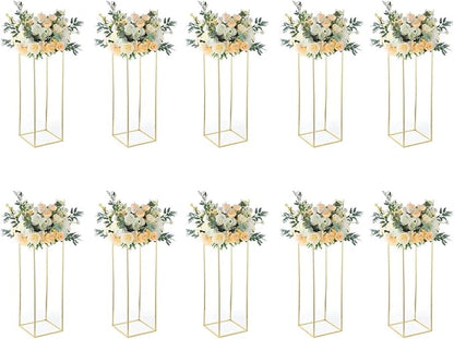 Gold Wedding Flower Stand,Metal Flower Vase,Wedding Centerpieces for Tables Home Birthday Party Event Decoration(10pcs 31.5inch)