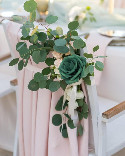 JOYLEX 100Pcs Peacock Green Artificial Flowers Realistic Roses, Real Looking Fake Roses with Stem for DIY Wedding Bouquets Centerpieces Party Home Romantic Decorations (Peacock Green, 100pcs)