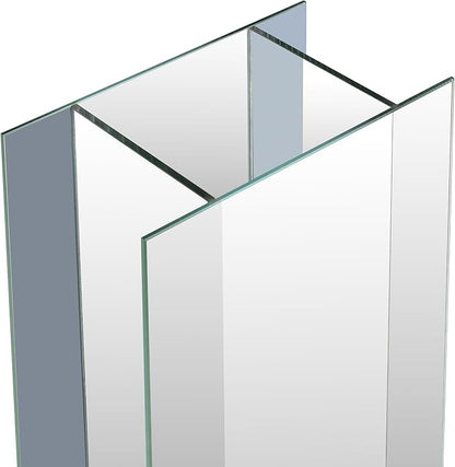 Large Floor Vase, 23.74“ Tall Mirrored Vase Glass for Floor Silver Rectangular Decorative Vases Modern for Luxury Living Room Hallway Corner Decor