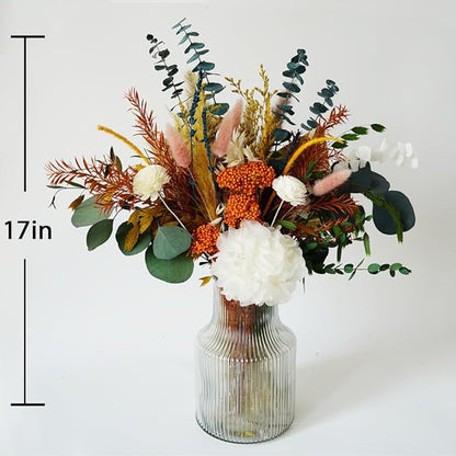Natural Dry Bouquets, Mixed Preserve Bouquet, Dried Pampas Grass, Palm Leaf, Preserve Hydrangea, Etc., Bohemian Home Office Wedding Decoration, DIY Flower Arrangement
