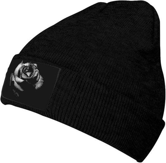 Cute Rose Beanie Hat Rose Beanie Cap Rose Flower Knitted Beanies Flower Knit Hats Winter Hat for Women Men
