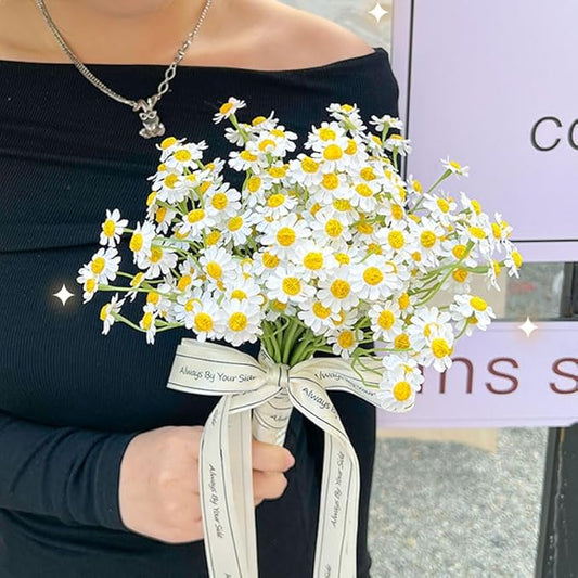 Small White Daisy Flowers Artificial,6 Bouquet/36Pcs 10 Inch Fake Daisies,Cute Spring Wildflowers for Centerpiece Table Decor
