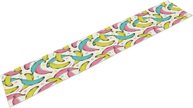Banana Fruit Table Runner, Kitchen Dining Table Decor, Watercolor Tropical Fruit Palm Leaves Table Runners for Indoor Outdoor Home Farmhouse Holiday Wedding Birthday Party Decoration, 13 x36 In