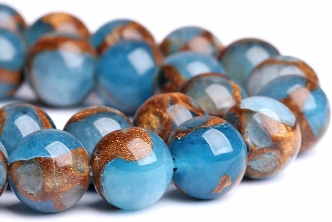6mm 60pcs Lake Blue Cloisonne Craft Spacer Loose Beads for Jewelry Making DIY Bracelet