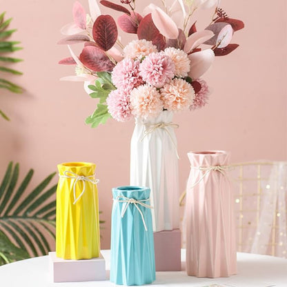 Ceramic Flower Vase Modern Home Decor Vases for Centerpieces Blue Minimalist Farmhouse 9.5" H x 3.9" W Cute Decorative Vases Flowers Tulip Pampas Grass Vase for Table Bathroom Shelf