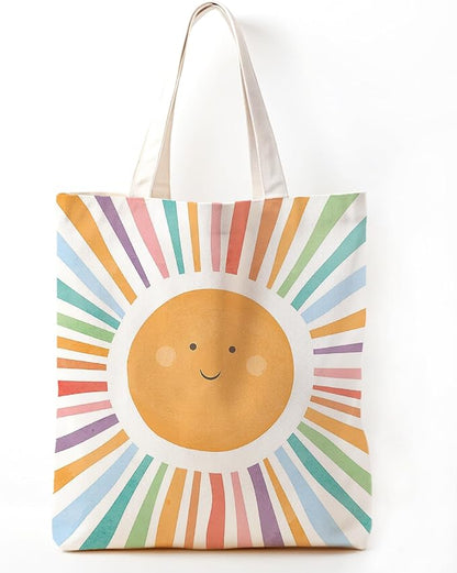 Sunshine Gifts Canvas Tote Bag for Women, Kids tote Bag,Reusable Grocery, Sunshine Gifts Shopping Bag, Birthdays Gift for Women Holiday