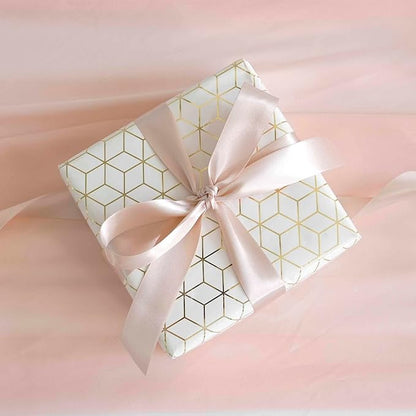 MEEDEE Rose Gold Ribbon 1 Inch Rose Gold Satin Ribbon Lux Double Faced Satin Ribbons by 50 Yards Polyester Wrapping Ribbons for Crafts, Wedding, Flower Bouquet, Holiday Decorating