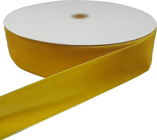 10 Yards Velvet Ribbon Spool (Yellow, 2")