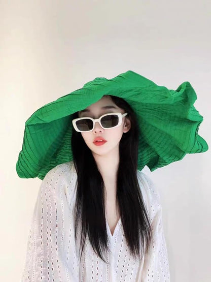 Oversized Sun Hats for Women Extra Large Wide Brim Beach Hat Foldable Roll up Floppy