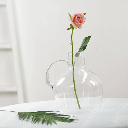 Efavormart 10" Heavy Duty Clear Glass Vases Candle Holder Centerpiece Vessel Jar with Wooden Base