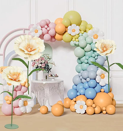 Giant Fake Flowers 5.77FT Champagne Large Paper Flowers 3D Artificial Floral Wedding Decorations for Birthday Party Outdoor Banquet Event Home Backdrop Decor