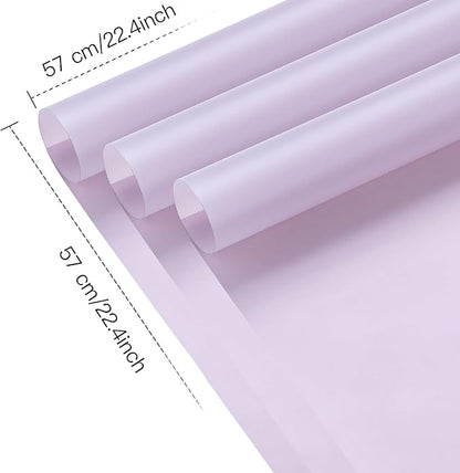 WRAPAHOLIC 20 Sheets Flower Wrapping Paper - 22.4 x 22.4 inch Pure Light Purple Water-Resistant Floral Bouquet Wrapping Paper, Florist Supplies Packaging Paper for Wedding Birthday Gift DIY