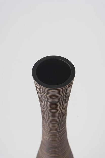 Leewadee Decorative Tall Floor Vase for Living Room Decor, 26 inches, Brown, Resin