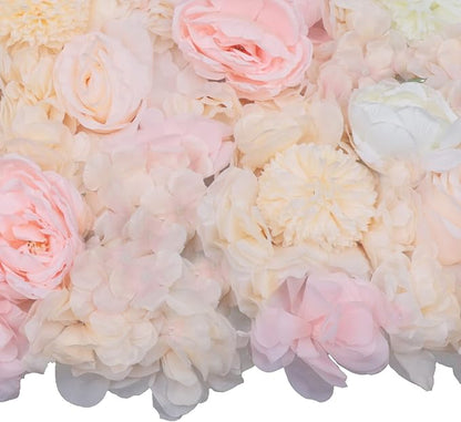 Gdrasuya10 6pcs Realistic Flower Wall Background Artificial Flowers Wall Backdrop Panel 3D Silk Rose Fake Flower Wall Panel Banquet Wedding Party Decor, Photography Background 60 x 40 cm