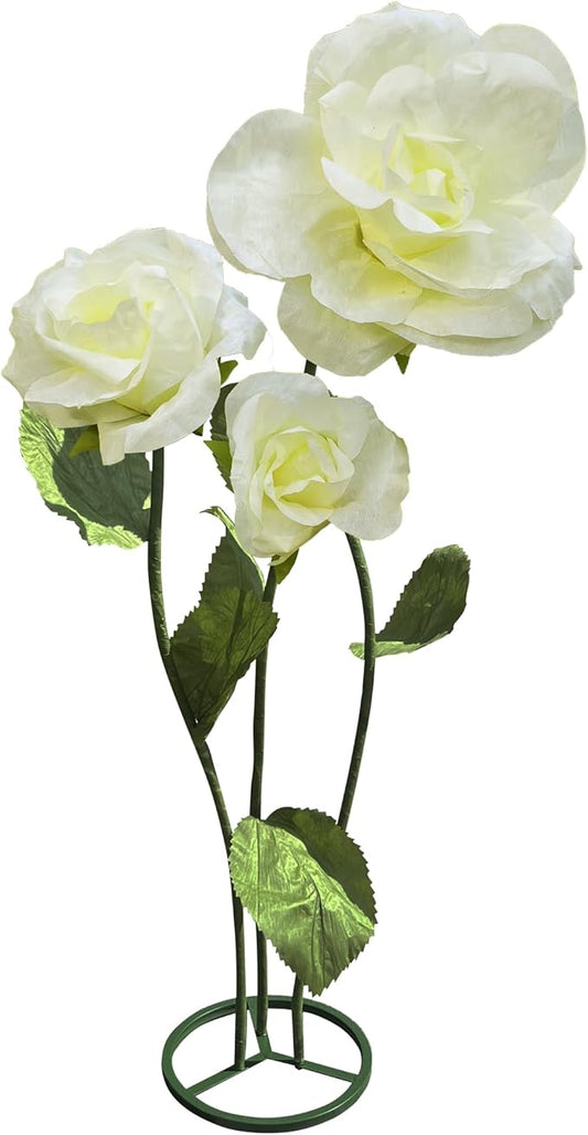 Large Artificial Faux Flower Set Outdoor/Indoor Decor - 3D Giant Flowers for Decoration for Garden Hotel Office Photography Props Wedding Art Gallery Shop Window Display (Yellow)