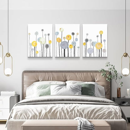 Abstract watercolor painting 3 Piece framed Canvas Wall Art for living room kitchen Wall Decor Canvas Prints Office wall Decorations Abstract Flowers Pictures wall Artwork Room bedroom Home Decor
