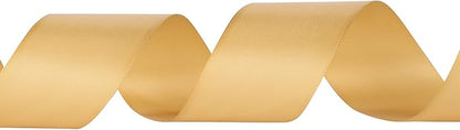 LIUYAXI Old Gold Double Faced Satin Ribbon, 2" X Continuous 50 Yards, Ribbons Perfect for Gift Wrapping Wedding DIY Craft Bow Making & Other Projects
