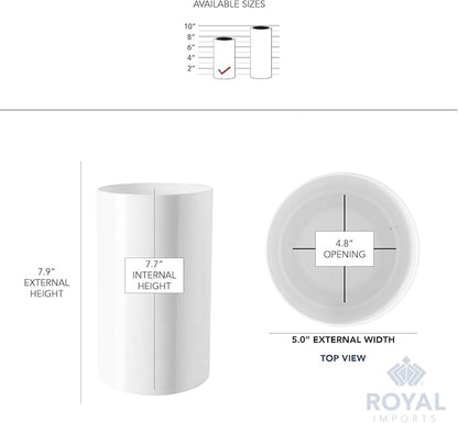 Royal Imports Flower Acrylic Vases Cylinders - Decorative Centerpiece Display for Home or Wedding - Non Breakable Plastic, 5X8 - White