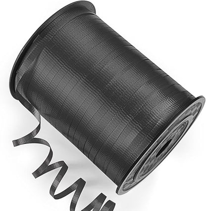 500 Yards Curling Ribbon Black, 1/5" Wide Crimped Black Curling Ribbons - Ideal for Gift Box Wrapping, Birthday, Halloween, Christmas Party Decorations, Balloon String