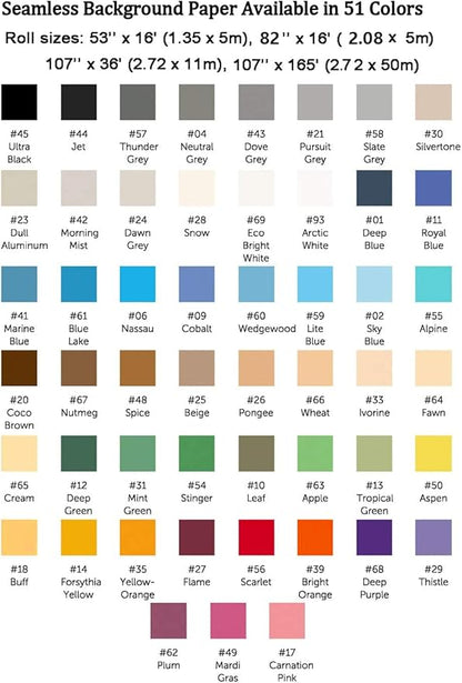 Huamei Seamless Photography Background Paper, Photo Backdrop Paper Roll for Photoshoot, Video and Streaming #57 Thunder Grey (6.8x16 Feet, Thunder Grey)