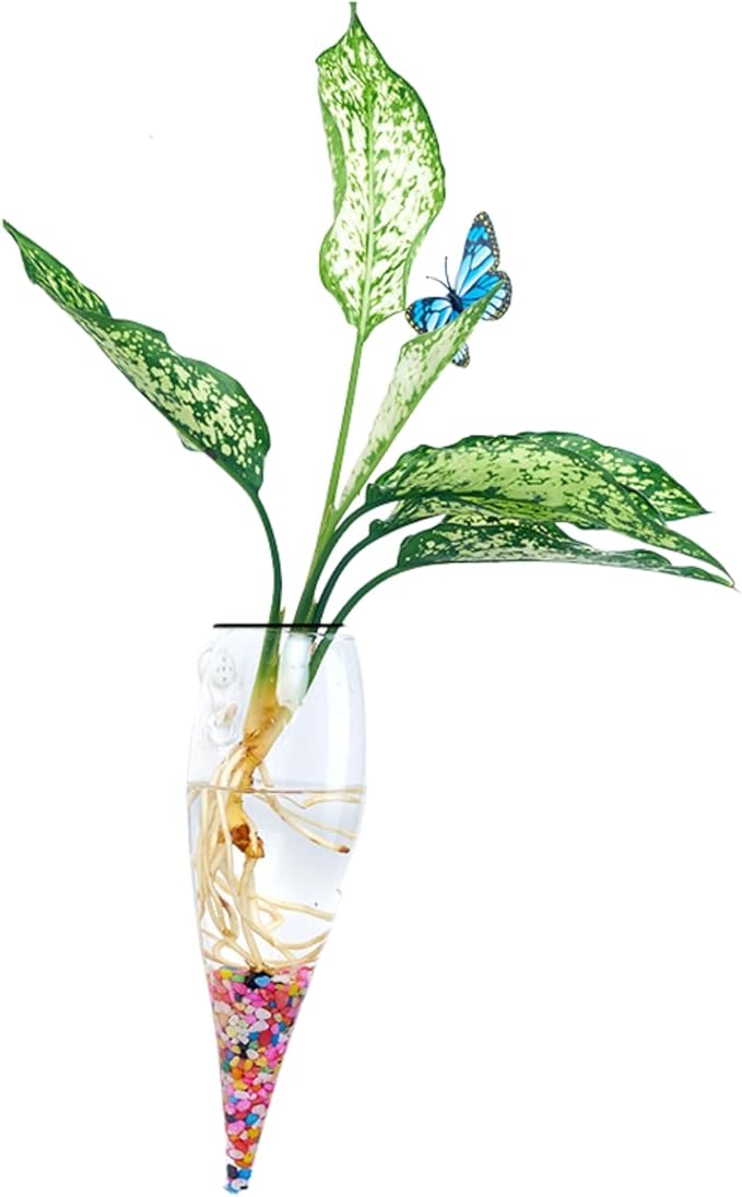 Wall-Mounted Acrylic Planter for Hydroponic Plants – Ice Cone Vase, Modern Transparent Design for Home & Office Decoration