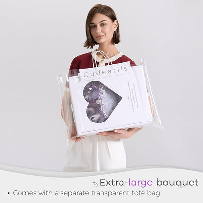 large Preserved flowers Bouquet with Real Roses,Long Lasting flower for delivery prime,Birthday for Women,Wedding,Mother’s Day,Valentine’s Day,Anniversary,Wife,Girlfriend,Christmas Gifts(Purple)