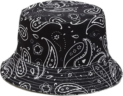 Quanhaigou Bucket Hat for Men Women,Packable Reversible Printed Sun Hats,Fisherman Outdoor Summer Travel Hiking Beach Caps