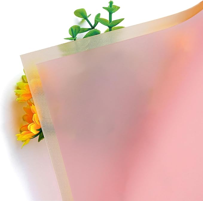 30 Sheets Blush Pink Gold Edge Flower Bouquet Wrapping Paper，Florist Supplies Waterproof Floral Bouquet Wrapping Paper Bouquet Accessorie，Flower Shop Packaging Pape for DIY Gift Wedding Birthday