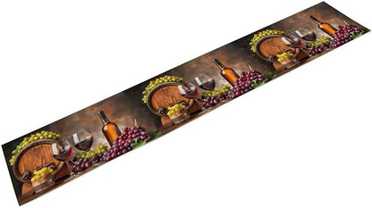 Red Wine Themed Retro Table Runner, Table Dresser Runner, Kitchen Dining Table Runners for Indoor Outdoor Holiday Decor 13x108 Inch