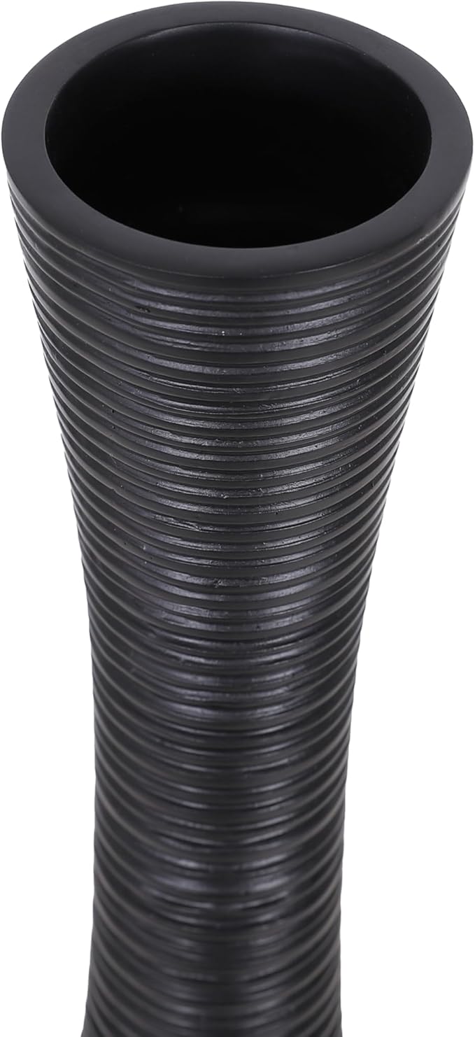 Leewadee Decorative Tall Floor Vase for Living Room Decor, 34 inches, Black, Resin
