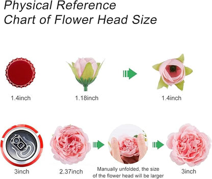 Artificial Peonies Silk Flowers, Pink Faux Peony Bouquet 2 Bundles Florals Arrangements for Farmhouse Home Boho Wedding Table Centerpiece, Fake Plastic Flower Bulk for Vase Decoration (Light Pink)