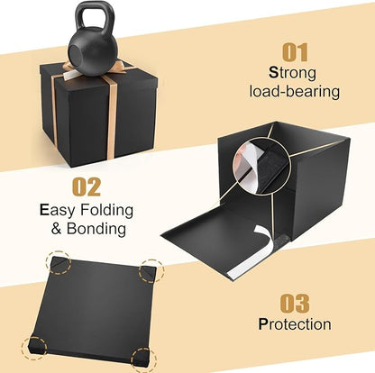Donyang Gift Box, 12x12x10 inches Large Black Gift Boxes for Presents with Lids, Birthday Box, Groomsman Proposal Box, for Wedding, Valentine's Day, Mother's Day, Halloween, Christmas Gift Packging