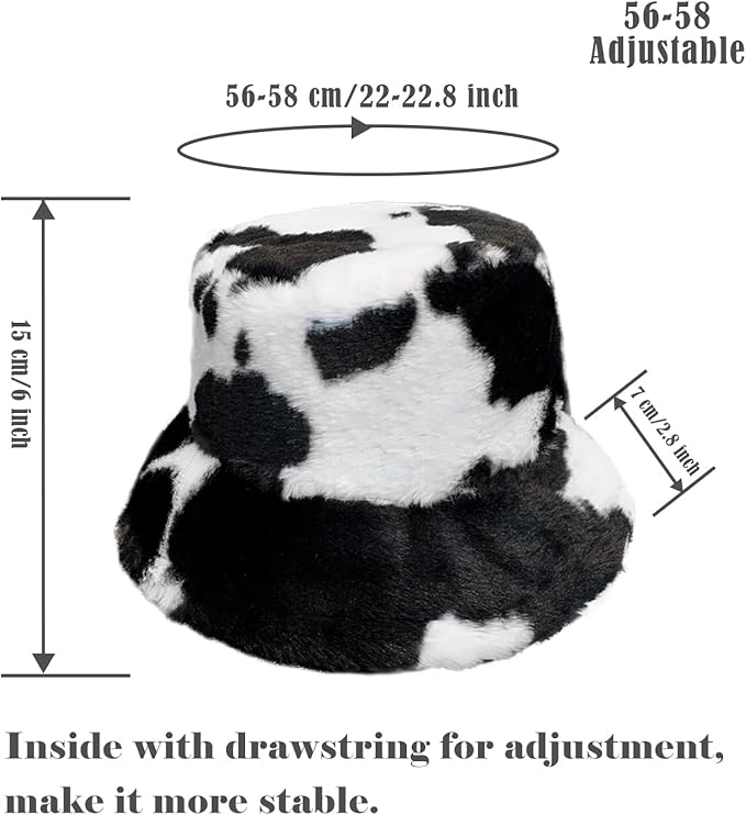 Winter Soft Faux Fur Plush Bucket Hat, Lovely Fisherman Cap, Fashion Outdoor Thick Warm Sun Cap for Women