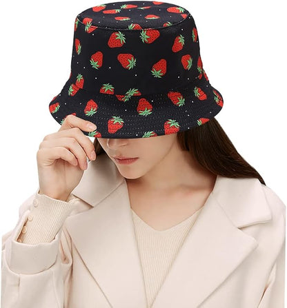 Malaxlx Unisex Bucket Hat Beach Sun Hat Aesthetic Fishing Hat for Men Women Teens, Reversible Double-Side-Wear