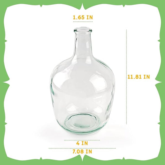 Clear Glass Vase Tall Farmhouse Vase for Branches Glass Vases for Centerpieces in Home Decoration (M)