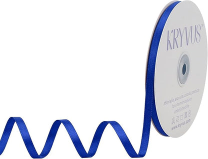 Royal Blue Satin Ribbon, Double Faced 1/4 Inch X 50 Yards Royal Blue Ribbon, Premium Satin Ribbon for Gift Wrapping, Crafts, Hair Bow Making, Sewing, Flower Bouquet, Wedding Party Decor
