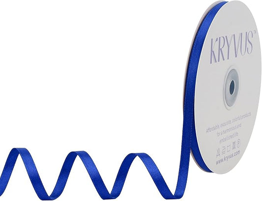 Royal Blue Satin Ribbon, Double Faced 1/4 Inch X 50 Yards Royal Blue Ribbon, Premium Satin Ribbon for Gift Wrapping, Crafts, Hair Bow Making, Sewing, Flower Bouquet, Wedding Party Decor