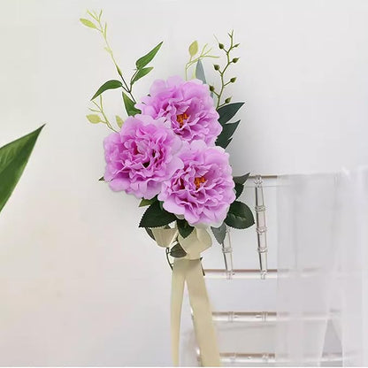 20pcs 5" Artificial Flower Peonies, Silk Peonies with 6" Stems, Flowers Suitable for Wedding Bouquets, Home Party Decoration (Light Purple)