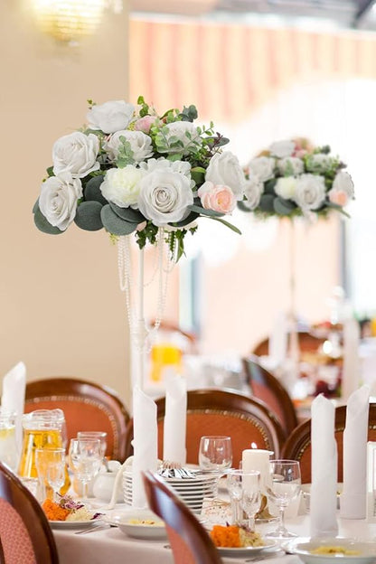 12pcs Roses Artificial Flowers Nude Silk Roses with Long Stems Fake Flowers for Wedding Bouquet Centerpices Decorations Party Bridal Baby Shower Home Decor