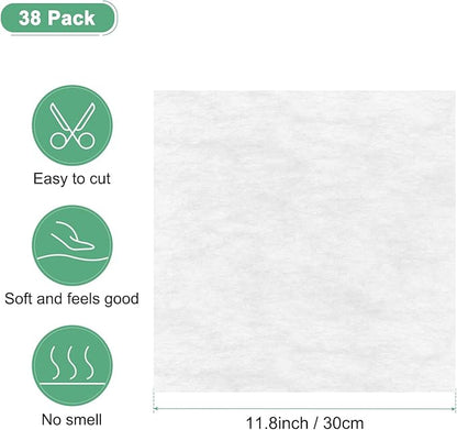 M METERXITY 38-Sheet Korean Cotton Wrapping Flower Paper, 11.8 Inch Waterproof Floral Wrapping Cotton Paper for Bouquets/Gift Packaging [White]