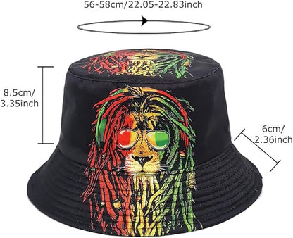 Malaxlx Bucket Hat Beach Sun Hat Fishing Hat for Women Men, Outdoor Travel Reversible Double Side Wear Fisherman Hat